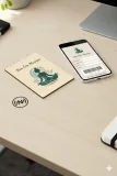 Carte postale bois NFC personnalisée avec formulaire d’inscription stage yoga