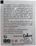Dosette de gel hydroalcoolique, face arrière avec mentions réglementaires