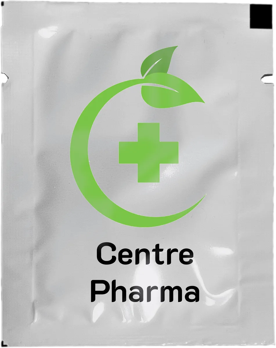 Dosette de gel hydroalcoolique personnalisée, face avant avec logo pharmacie