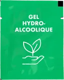Gel hydroalcoolique en sachet personnalisé, variante d’impression recto