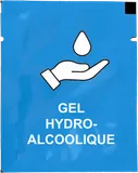 Gel hydroalcoolique en sachet personnalisé, autre visuel d’impression recto
