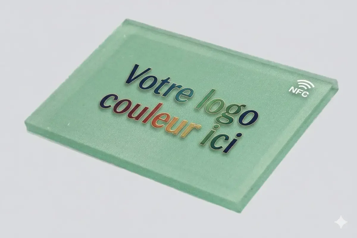 Détail du magnet NFC : finitions, couleurs et intégration discrète de la puce