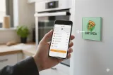 Magnet NFC sur réfrigérateur ouvrant un site web au scan du smartphone