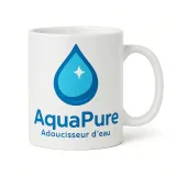 Mug NFC personnalisé aux couleurs Aquapure, démonstration d’impression logo