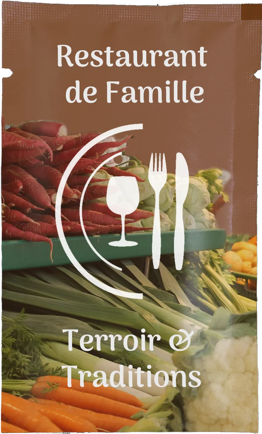 Lingette rince-doigts personnalisée, thème restaurant traditionnel